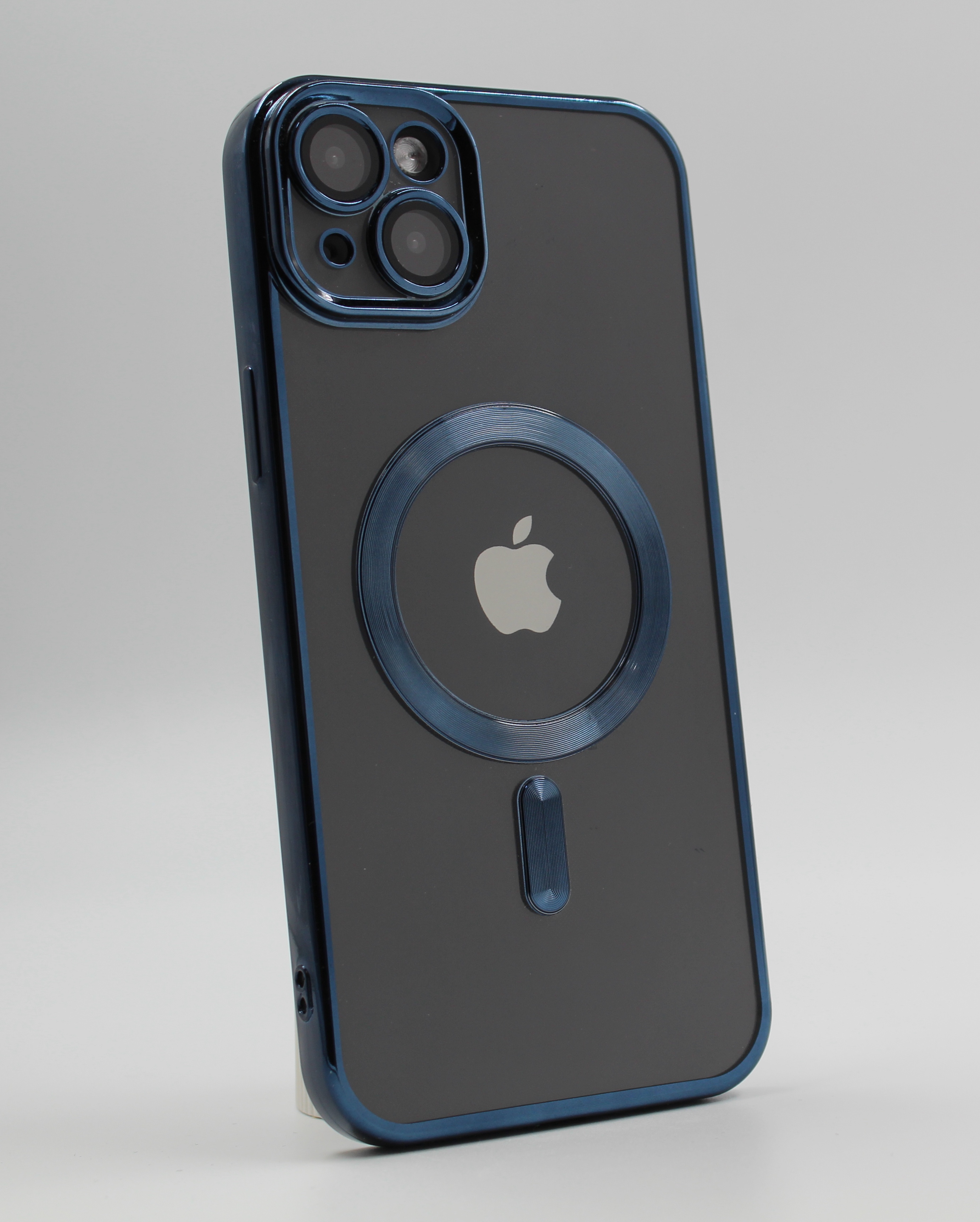 Apple Прозрачный чехол с глянцевой рамкой для iPhone 13, MagSafe темно-синий