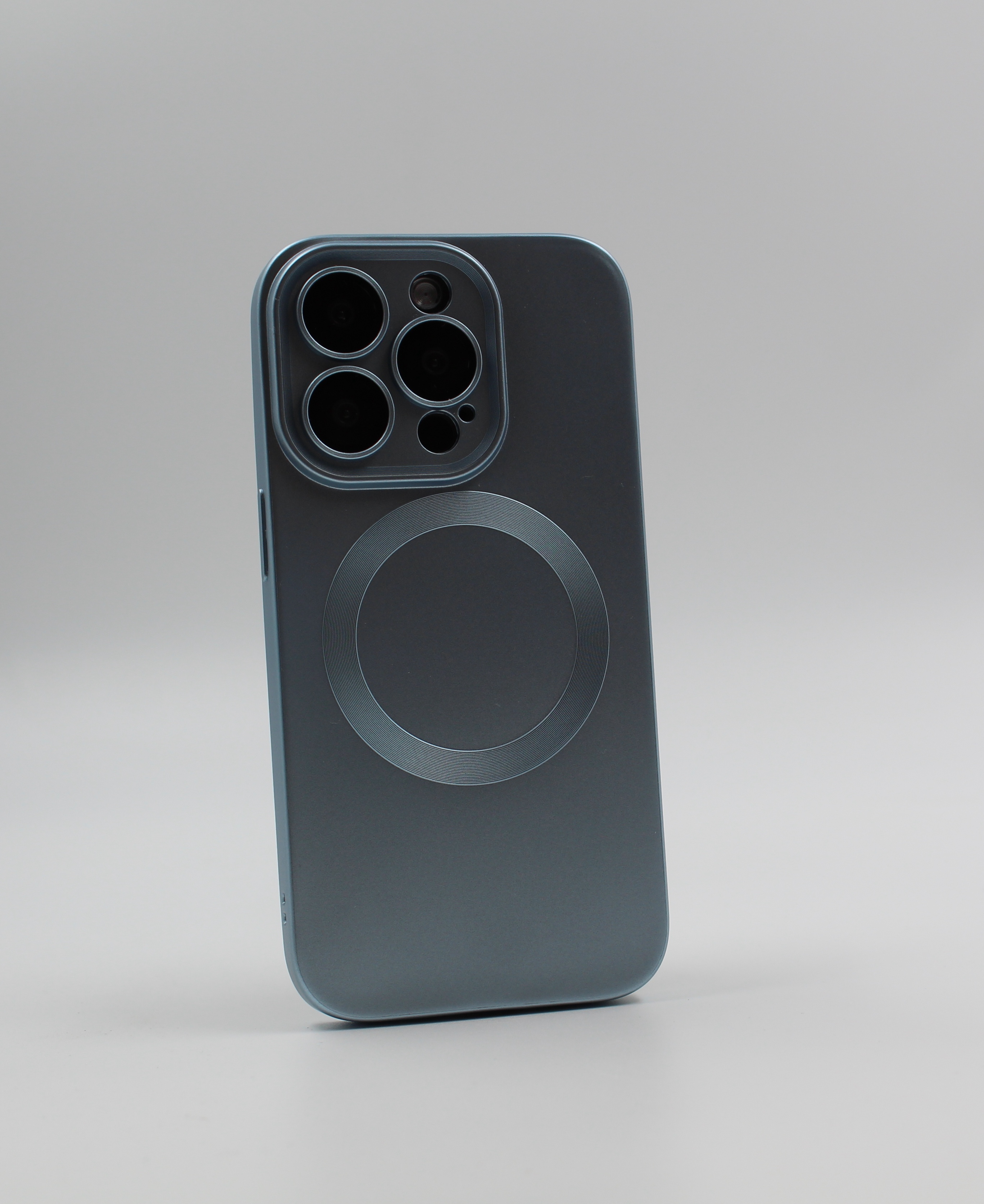 Apple Силиконовый магнитный чехол для iPhone 15 Pro Max, MagSafe сине-зеленый