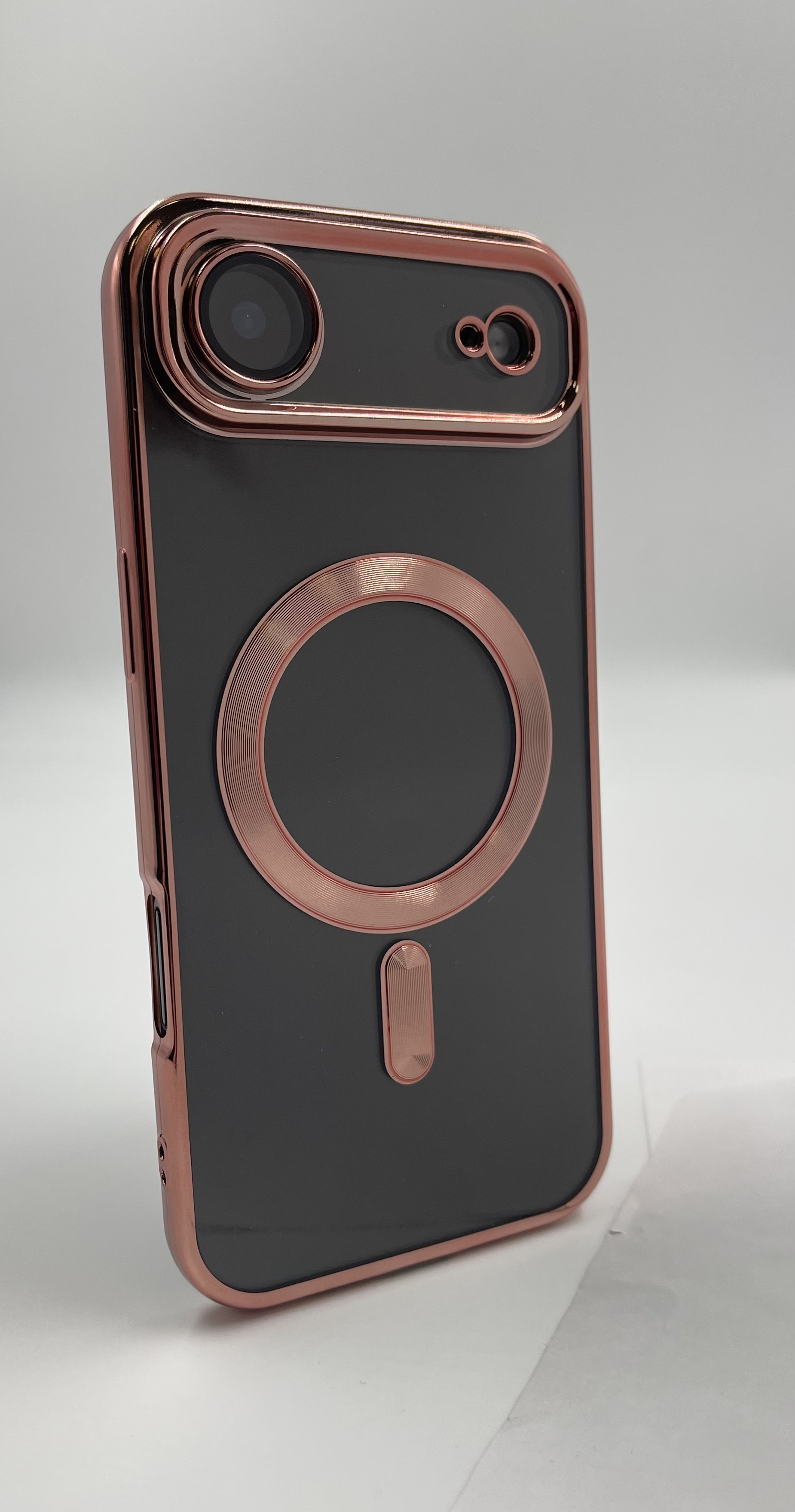 Apple Прозрачный чехол с глянцевой рамкой для iPhone 17 Air  розовый