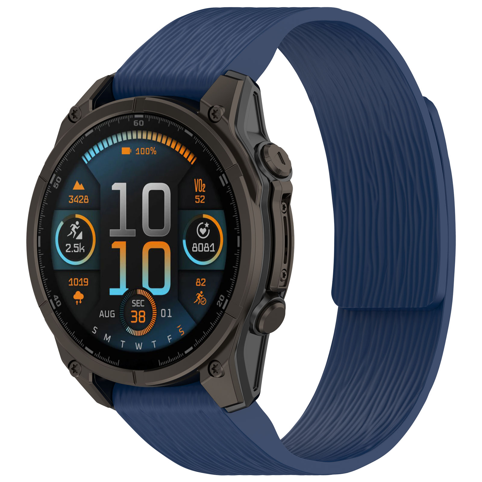 Garmin Силиконовый ремешок QuickFit для Garmin Fenix ​​8/Quatix 8/Tactix 8/Forerunner 970/Fenix ​​6, 22мм ночной синий