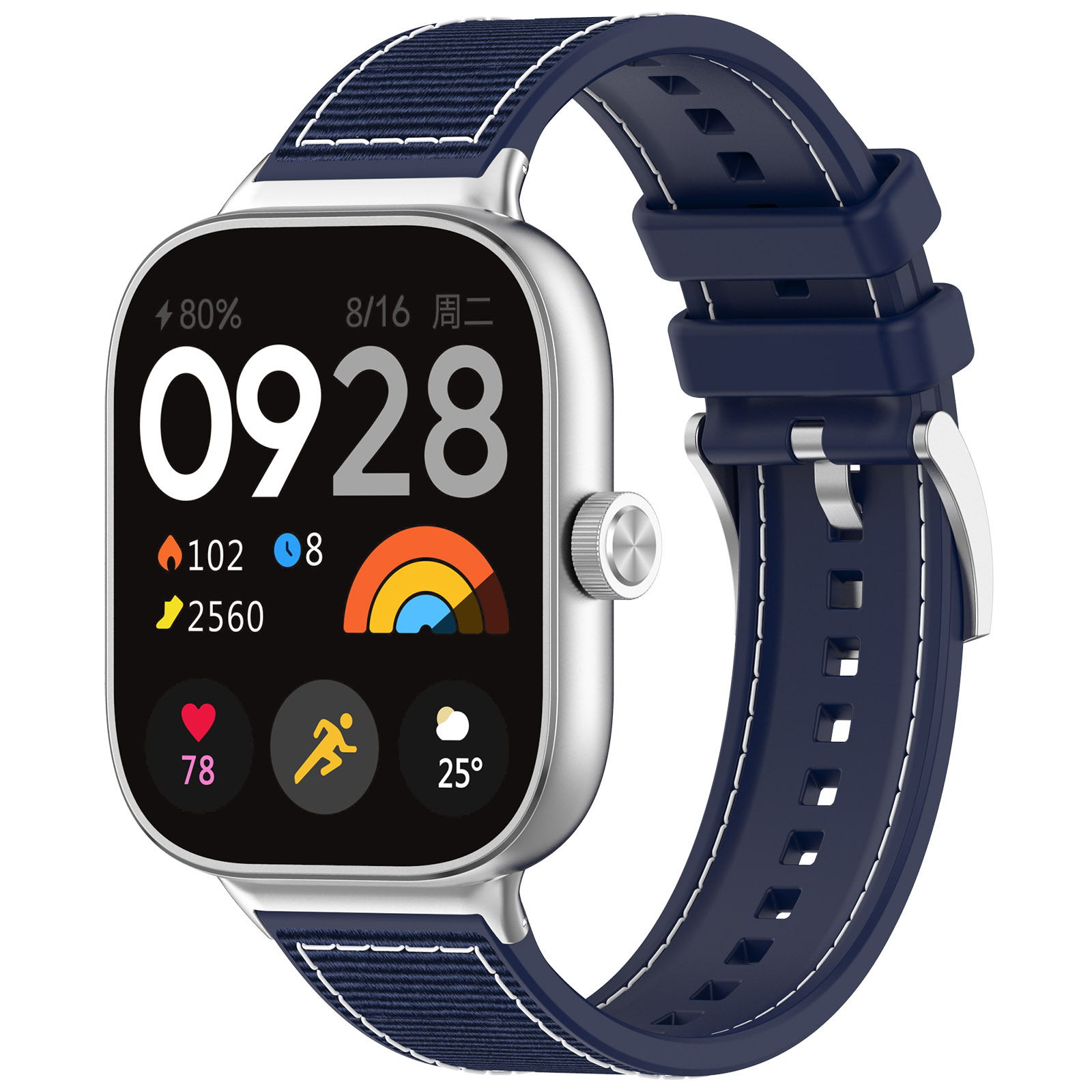 ГиперМол Cиликоново-нейлоновый ремешок для Xiaomi Mi Band 8 Pro / Redmi Watch 4 ночной синий