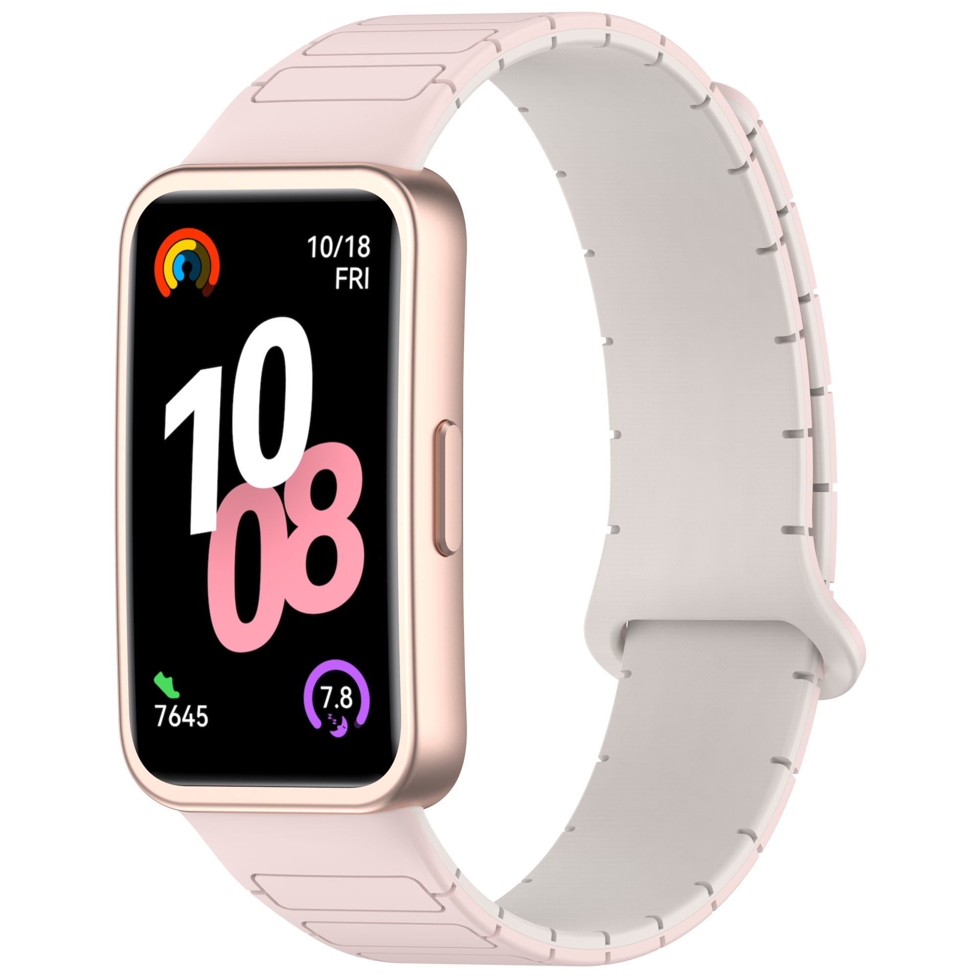 Huawei Двухцветный магнитный ремешок для Huawei Band 8/9/10 розово-лунный