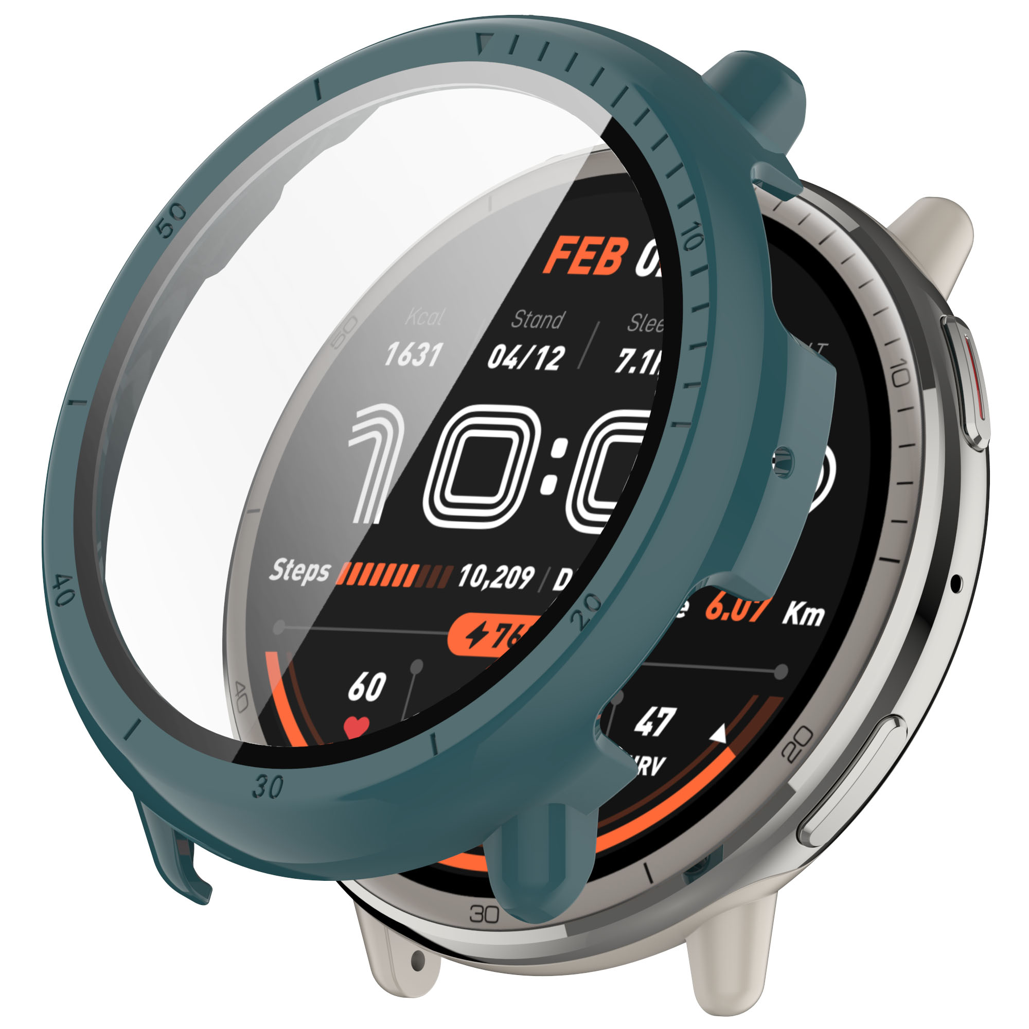 Amazfit Жесткий защитный чехол со стеклом для Amazfit Active 2 зеленый