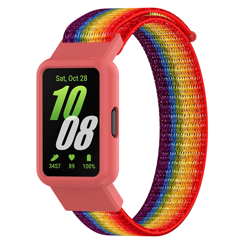 Samsung Нейлоновый ремешок на липучке с защитным чехлом для Samsung Galaxy Watch Fit 3 разноцветный