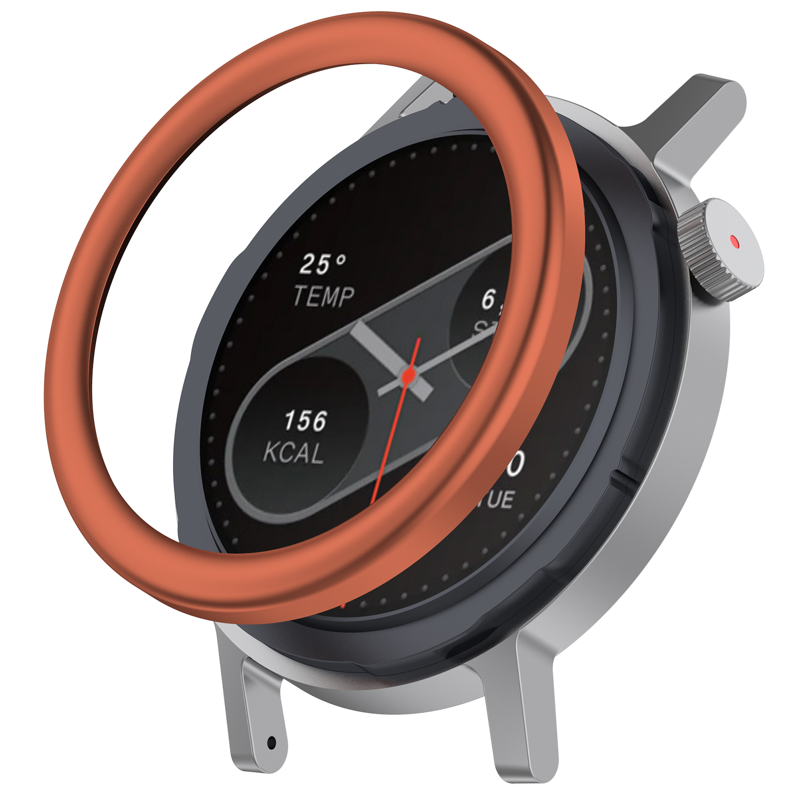 CMF Металлический закругленный безель с защитным стеклом для CMF Watch Pro 2 оранжевый