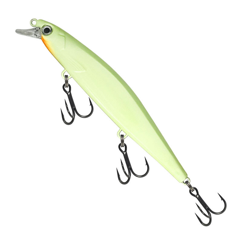 ГиперМол Воблер для рыбалки Minnow, 11 см/14 г серебристо-зеленая