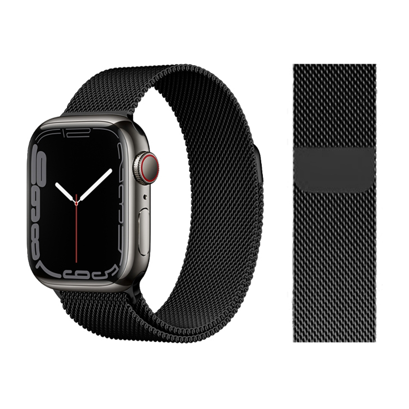 Apple Ремешок миланская петля для Apple Watch 1-10, SE, ULTRA (42/44/45/46/49 мм) черный