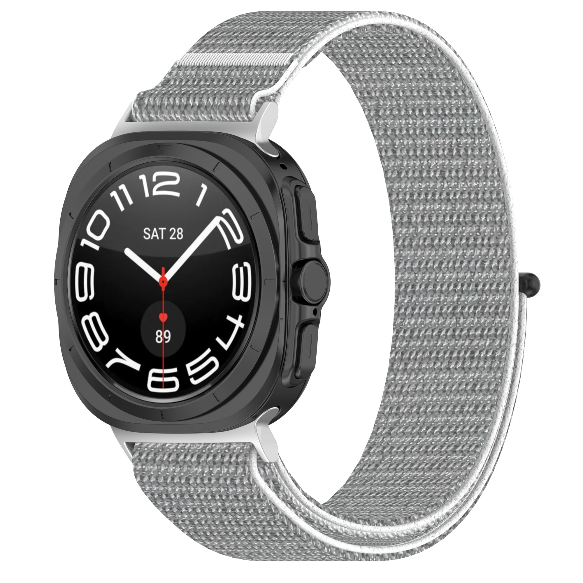Samsung Нейлоновый ремешок на липучке для Samsung Galaxy Watch Ultra, 47 мм, серебристый