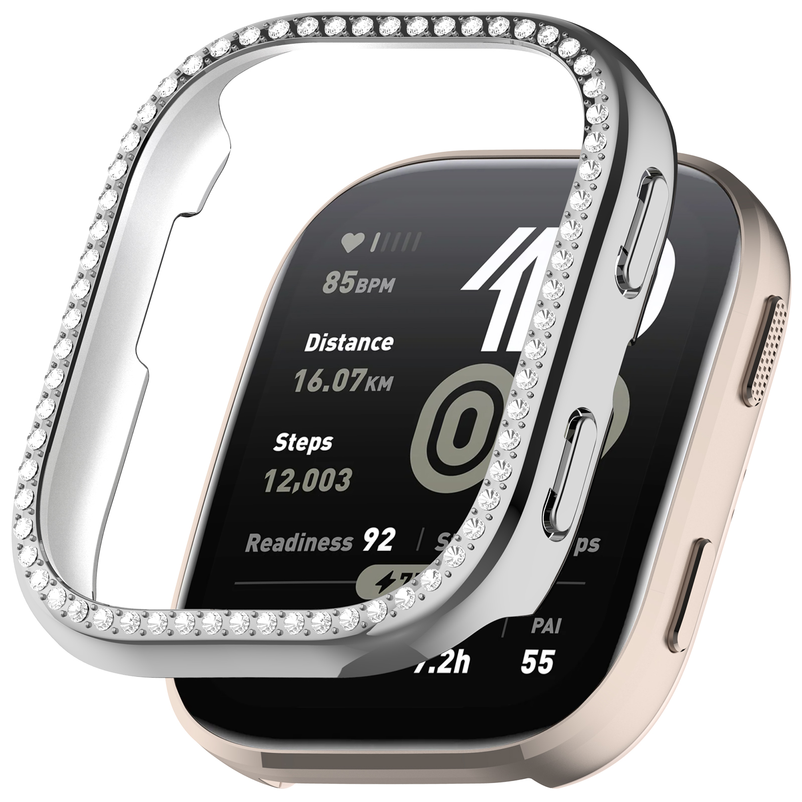 Amazfit Жёсткий защитный бампер со стразами для Amazfit Bip 6 серебристый