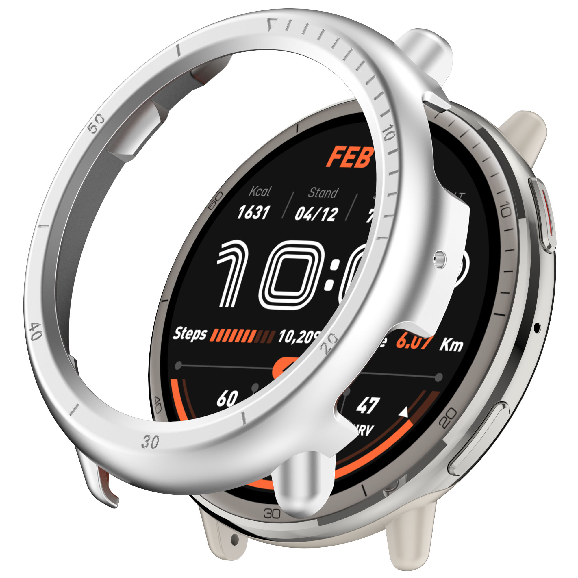 Amazfit Жесткий защитный бампер для Amazfit Active 2 серебристый