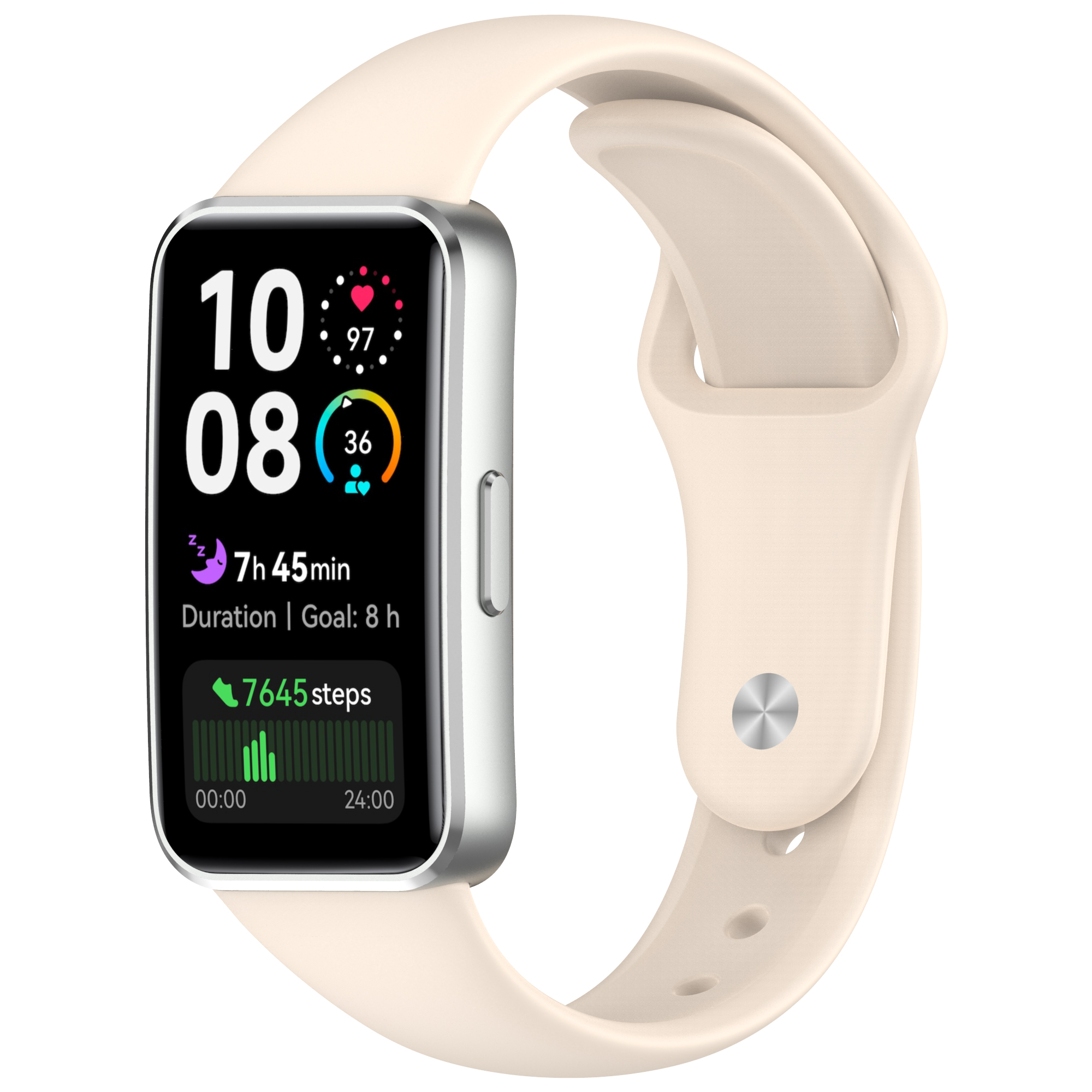 Huawei Силиконовый ремешок для Huawei Band 8/9/10, с металлической клипсой лунный