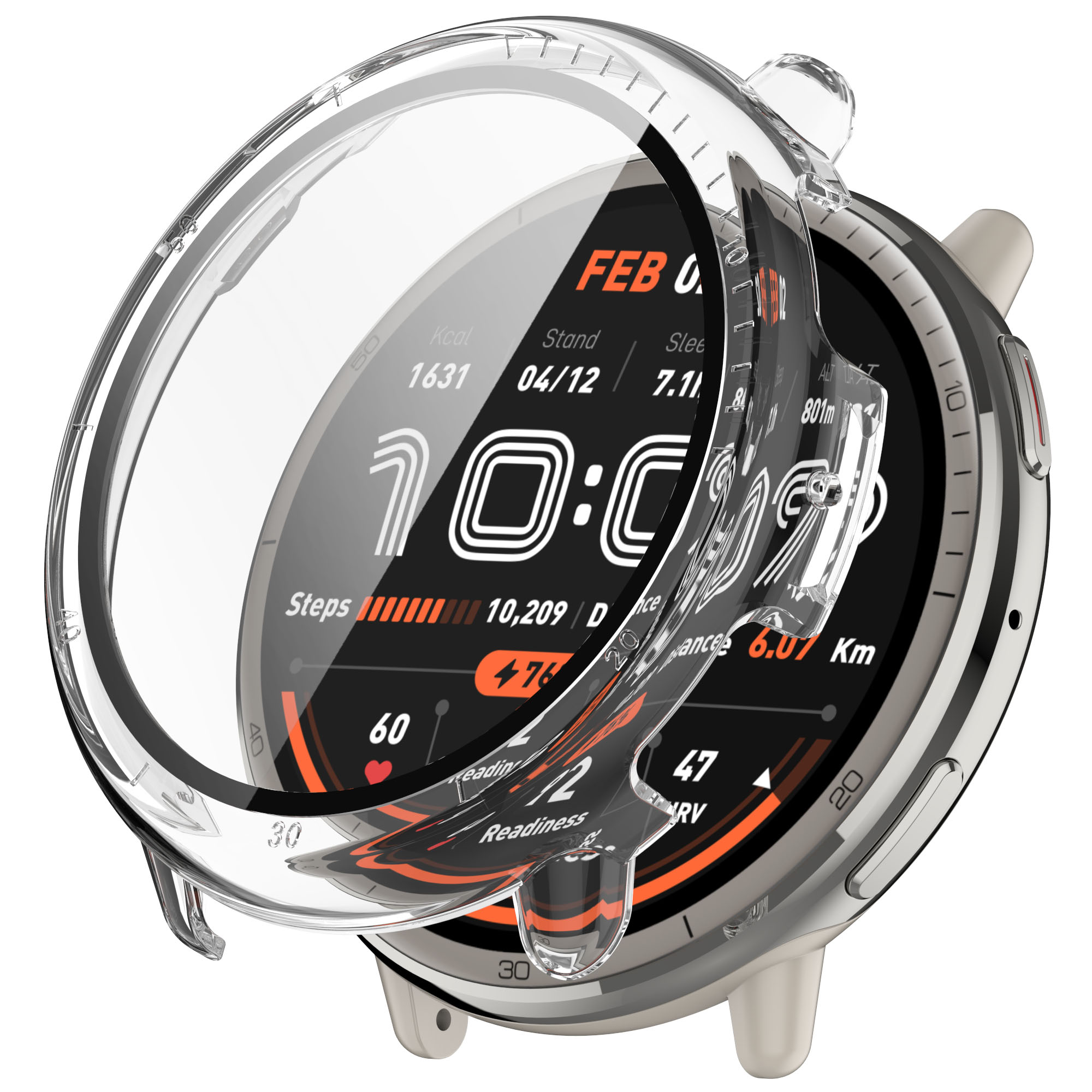 Amazfit Жесткий защитный чехол со стеклом для Amazfit Active 2 прозрачный
