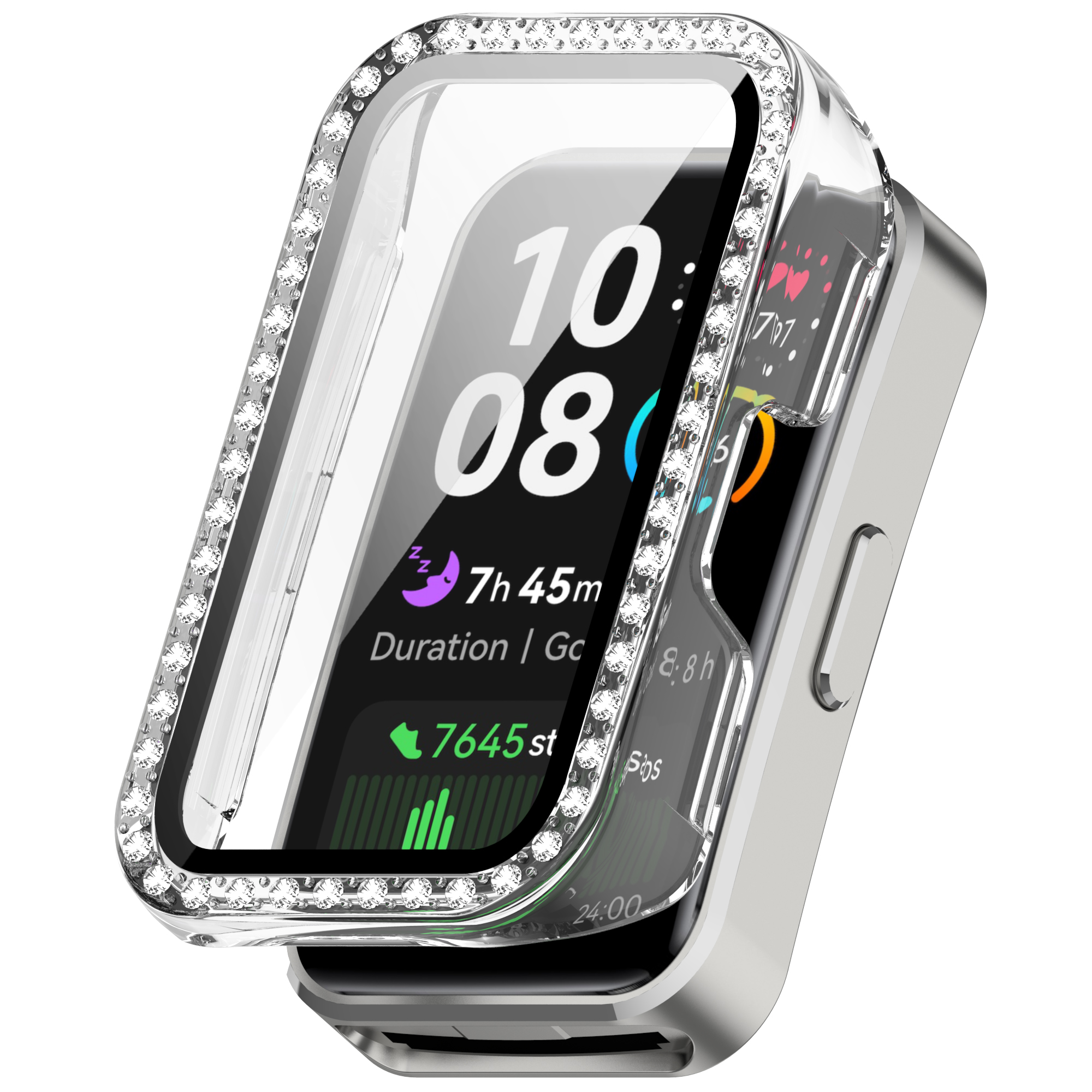 Huawei Жесткий защитный чехол со стеклом для Huawei Band 8/9/10 прозрачный