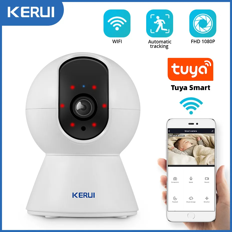 Камера видеонаблюдения Kerui K259, видеоняня, 1080P 3MP, WI-FI, без SD  карты | 123456789